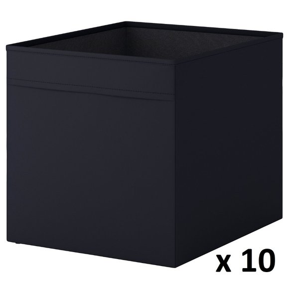 10 IKEA DRONA Box, black, 13x15x13 "